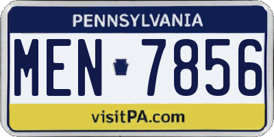 PA license plate MEN7856