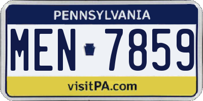 PA license plate MEN7859