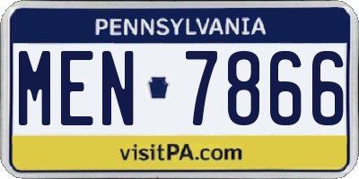 PA license plate MEN7866