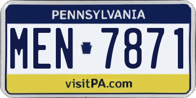 PA license plate MEN7871