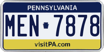 PA license plate MEN7878