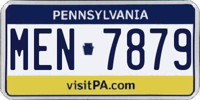 PA license plate MEN7879