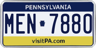 PA license plate MEN7880