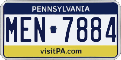 PA license plate MEN7884