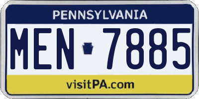 PA license plate MEN7885