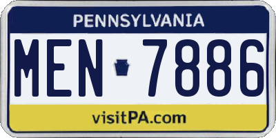 PA license plate MEN7886