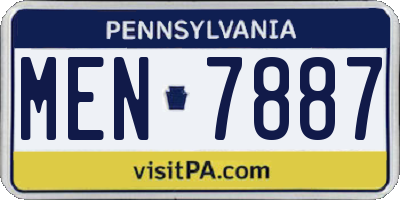 PA license plate MEN7887