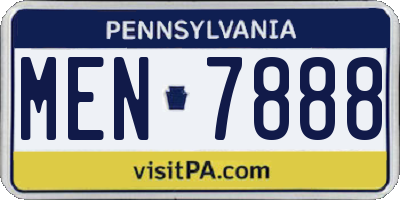 PA license plate MEN7888
