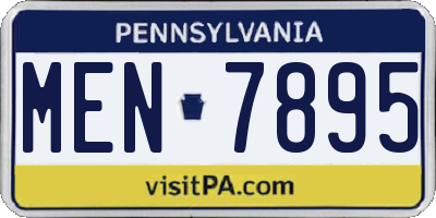 PA license plate MEN7895