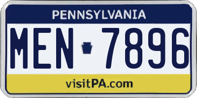 PA license plate MEN7896