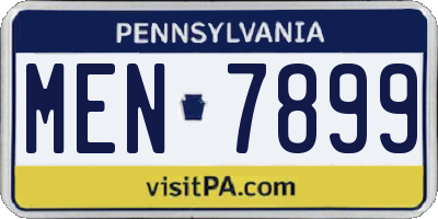 PA license plate MEN7899