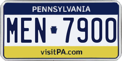 PA license plate MEN7900