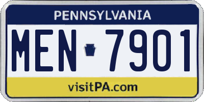 PA license plate MEN7901