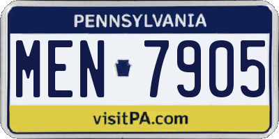 PA license plate MEN7905