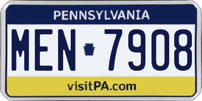 PA license plate MEN7908