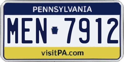 PA license plate MEN7912