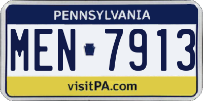 PA license plate MEN7913