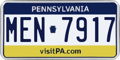 PA license plate MEN7917