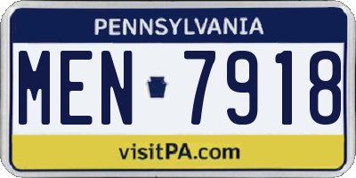 PA license plate MEN7918