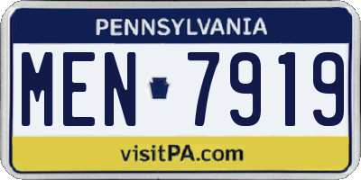 PA license plate MEN7919