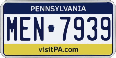 PA license plate MEN7939