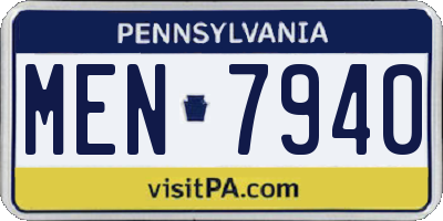 PA license plate MEN7940
