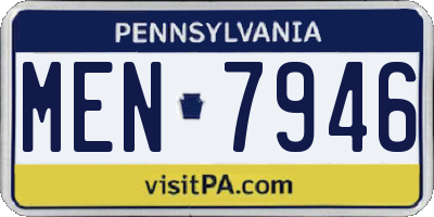 PA license plate MEN7946