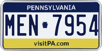 PA license plate MEN7954