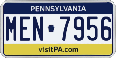 PA license plate MEN7956
