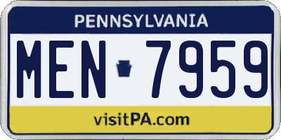 PA license plate MEN7959