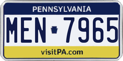 PA license plate MEN7965