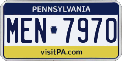 PA license plate MEN7970