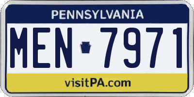 PA license plate MEN7971