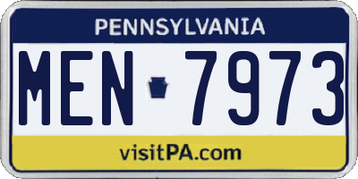 PA license plate MEN7973