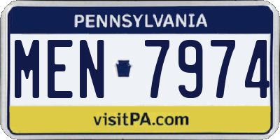 PA license plate MEN7974