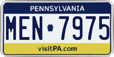 PA license plate MEN7975