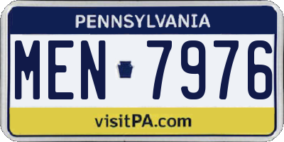 PA license plate MEN7976