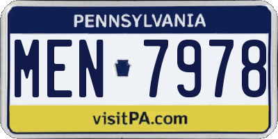 PA license plate MEN7978