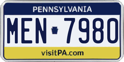 PA license plate MEN7980