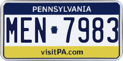 PA license plate MEN7983