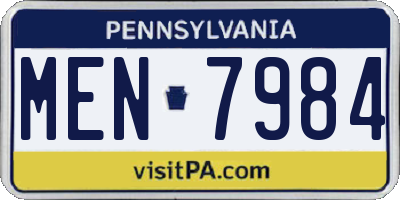 PA license plate MEN7984
