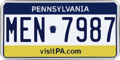 PA license plate MEN7987