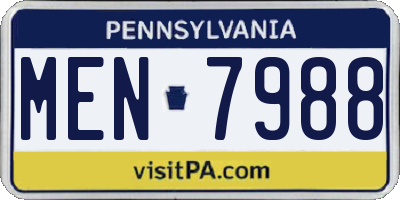 PA license plate MEN7988