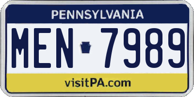PA license plate MEN7989