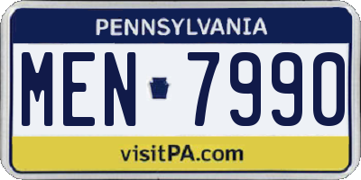 PA license plate MEN7990