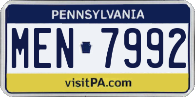 PA license plate MEN7992