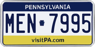 PA license plate MEN7995