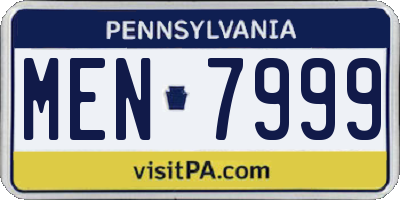 PA license plate MEN7999