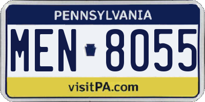 PA license plate MEN8055
