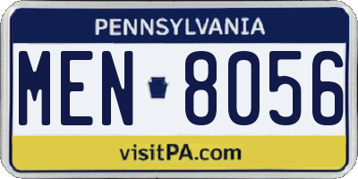 PA license plate MEN8056